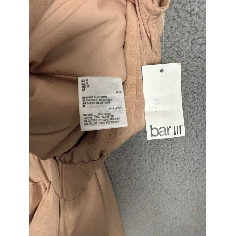 Bar III Women's Latte Café Sleeveless Button-Front Jumpsuit Size Medium NWD - Picture 7 of 8